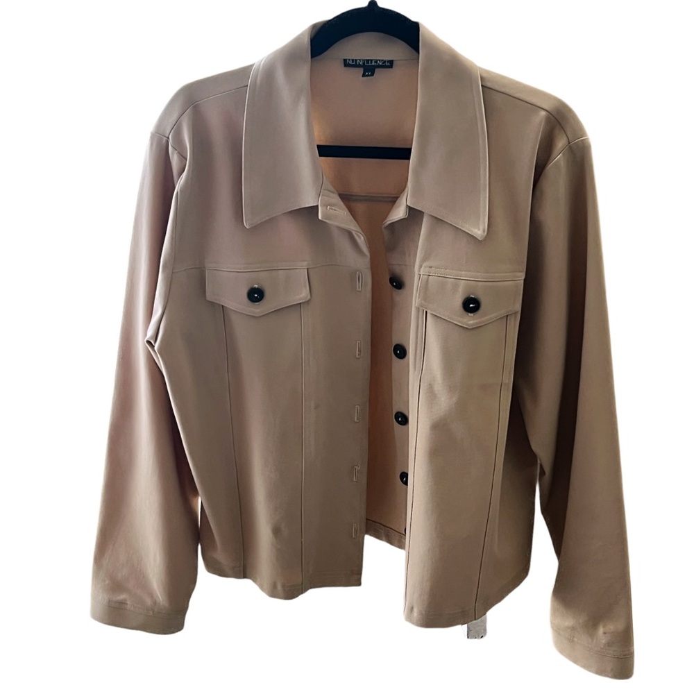 Nu Influence Beige Button-Front Blazer Jacket Siz… - image 6